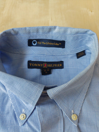 Camicia Tommy Hilfiger azzurra Glen check - L/XL (collo 41)
