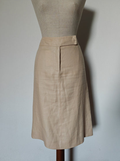 Max Mara linen unlined skirt - size 42 ITA