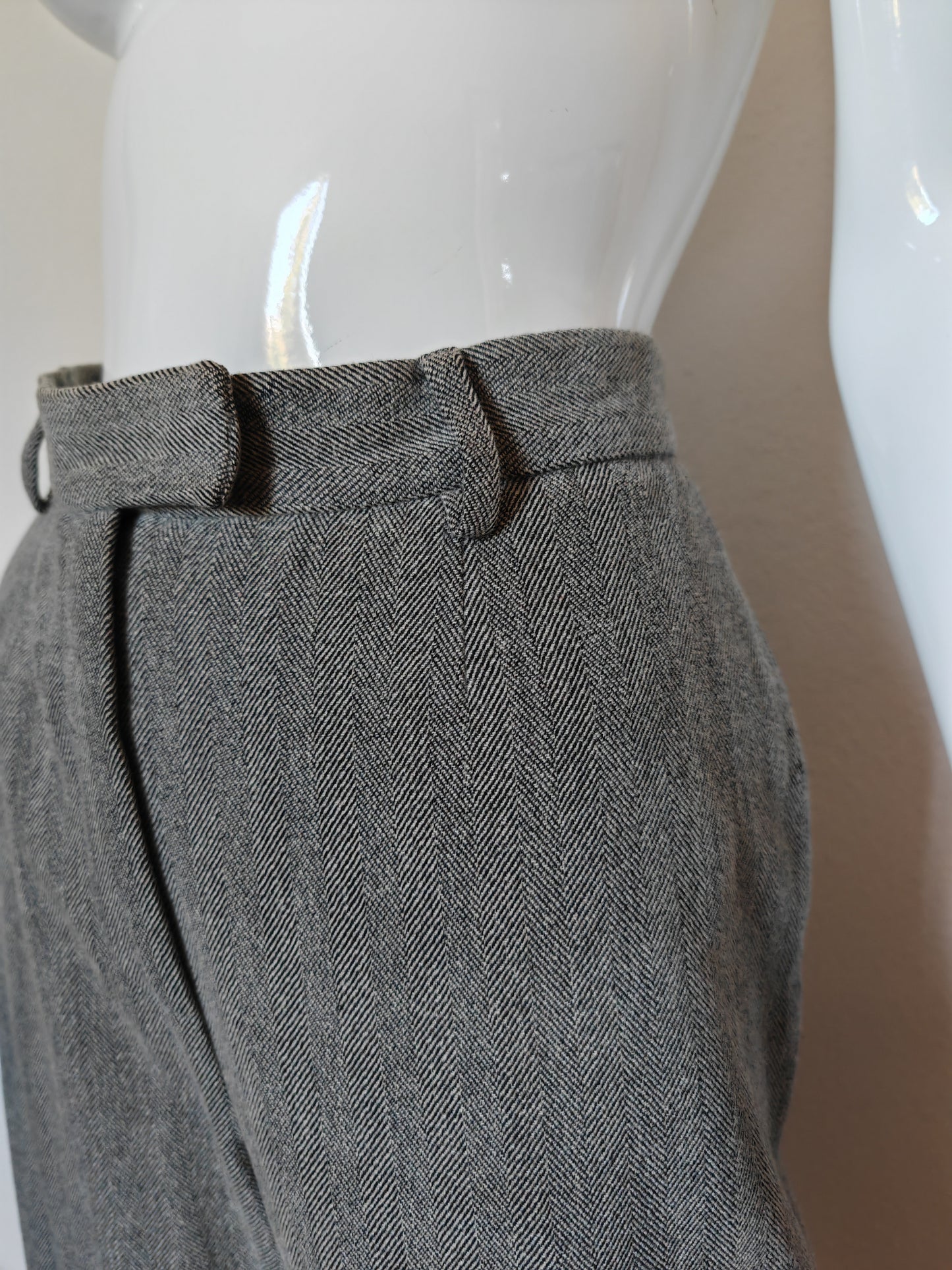 Pantalone Max Mara grigio spinato in misto lana - tg. 44/46