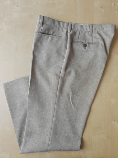 Completo estivo anni '70 in tela misto lino ecru - tg. 48/50