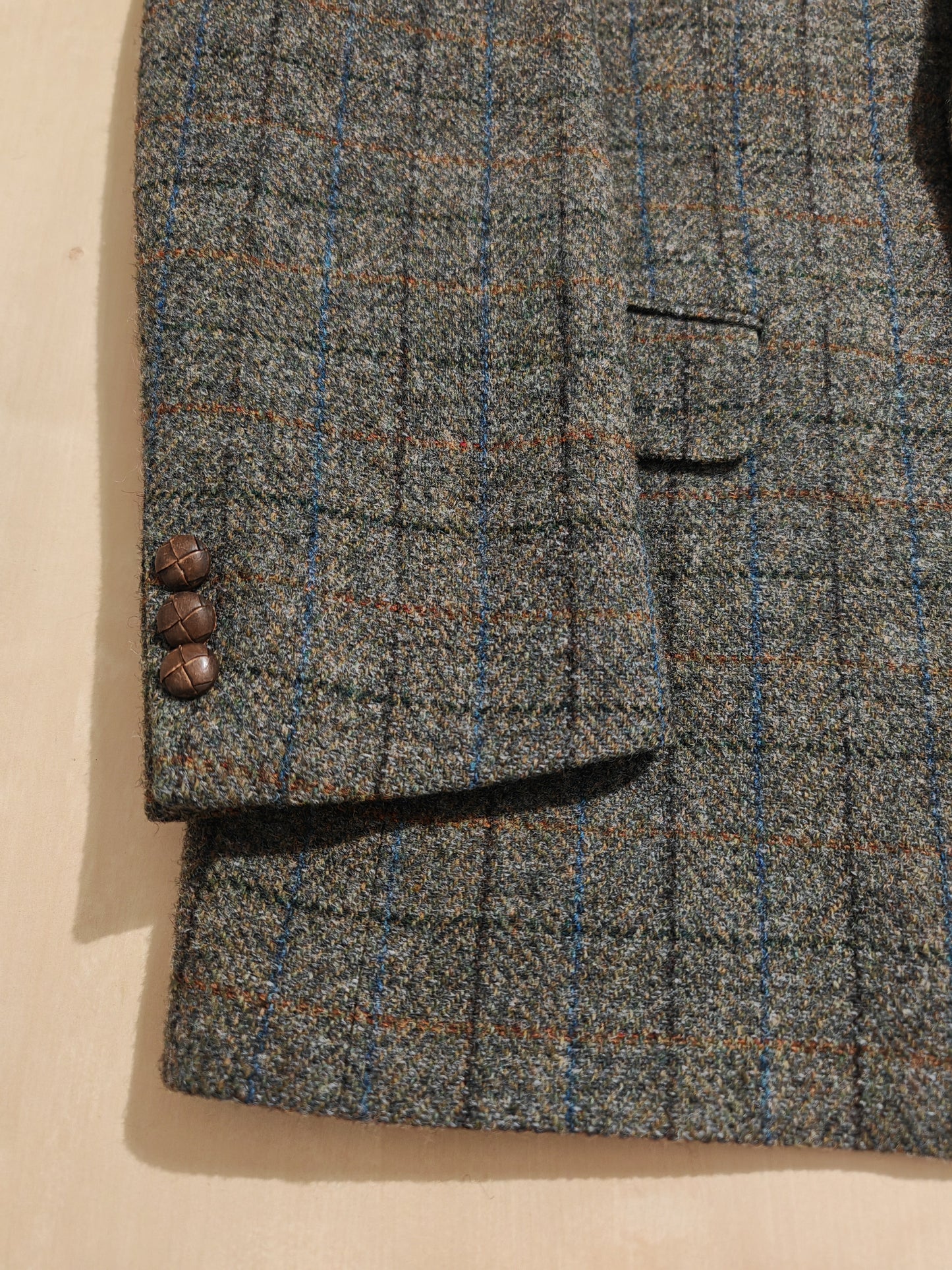 Giacca anni '80 in Harris Tweed finestrato - tg. 52/54