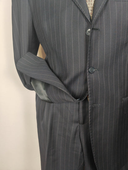 Completo in twill di lana blu gessato - tg. 50/52