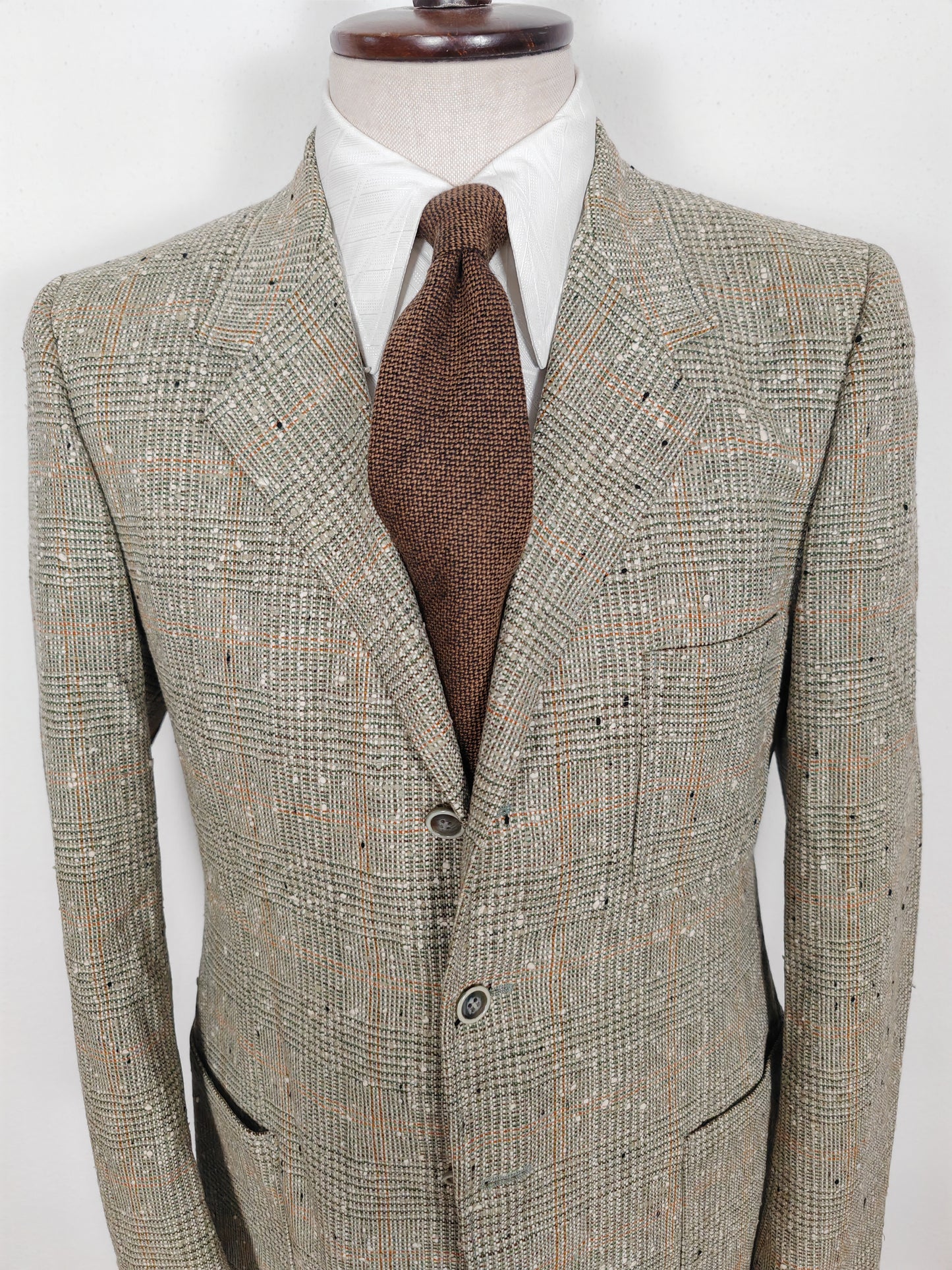 Giacca anni '70 in tweed bottonato tipo donegal - tg. 48/50