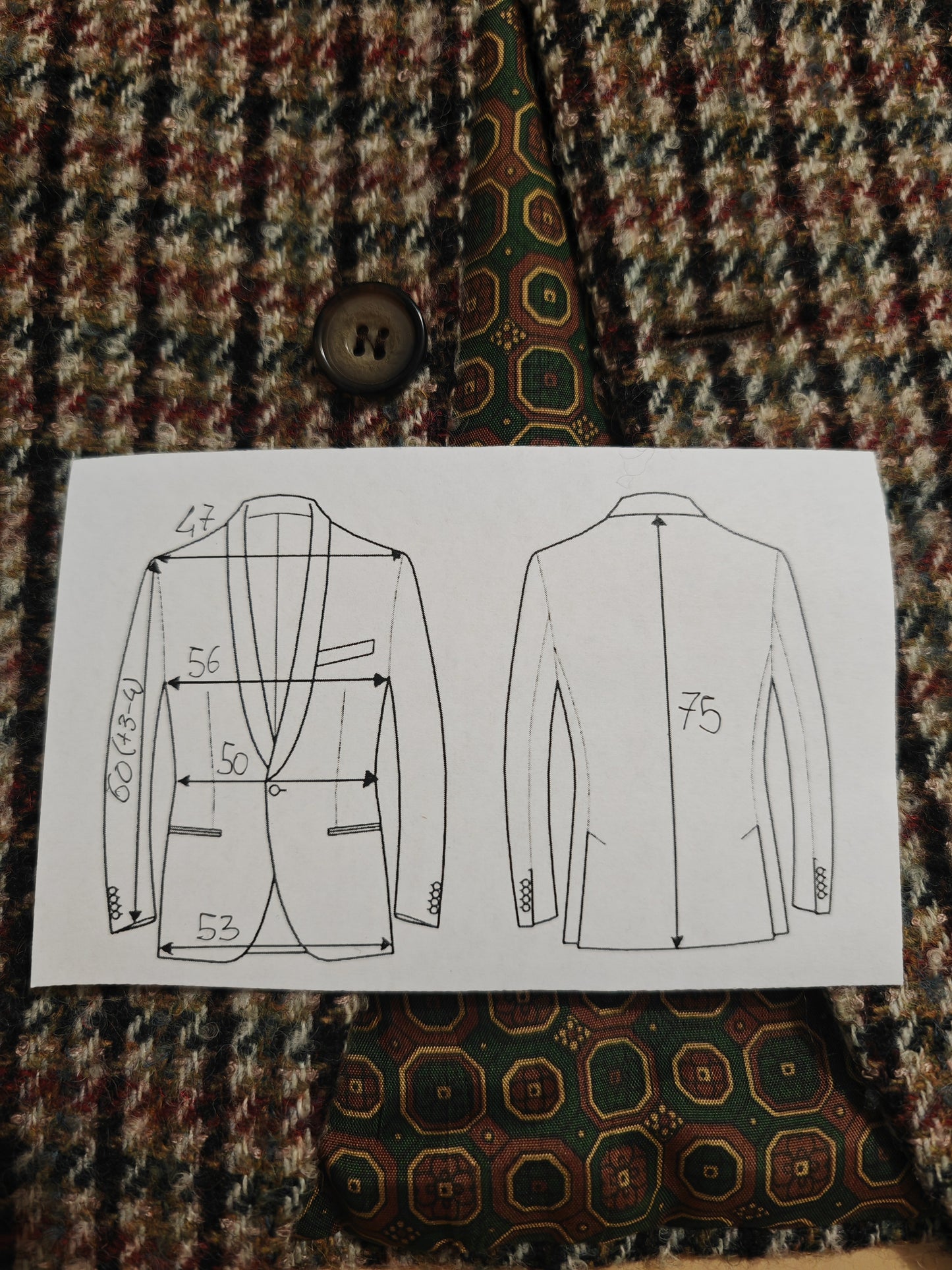 Giacca anni '80 in tweed pied-de-poule - tg. 50