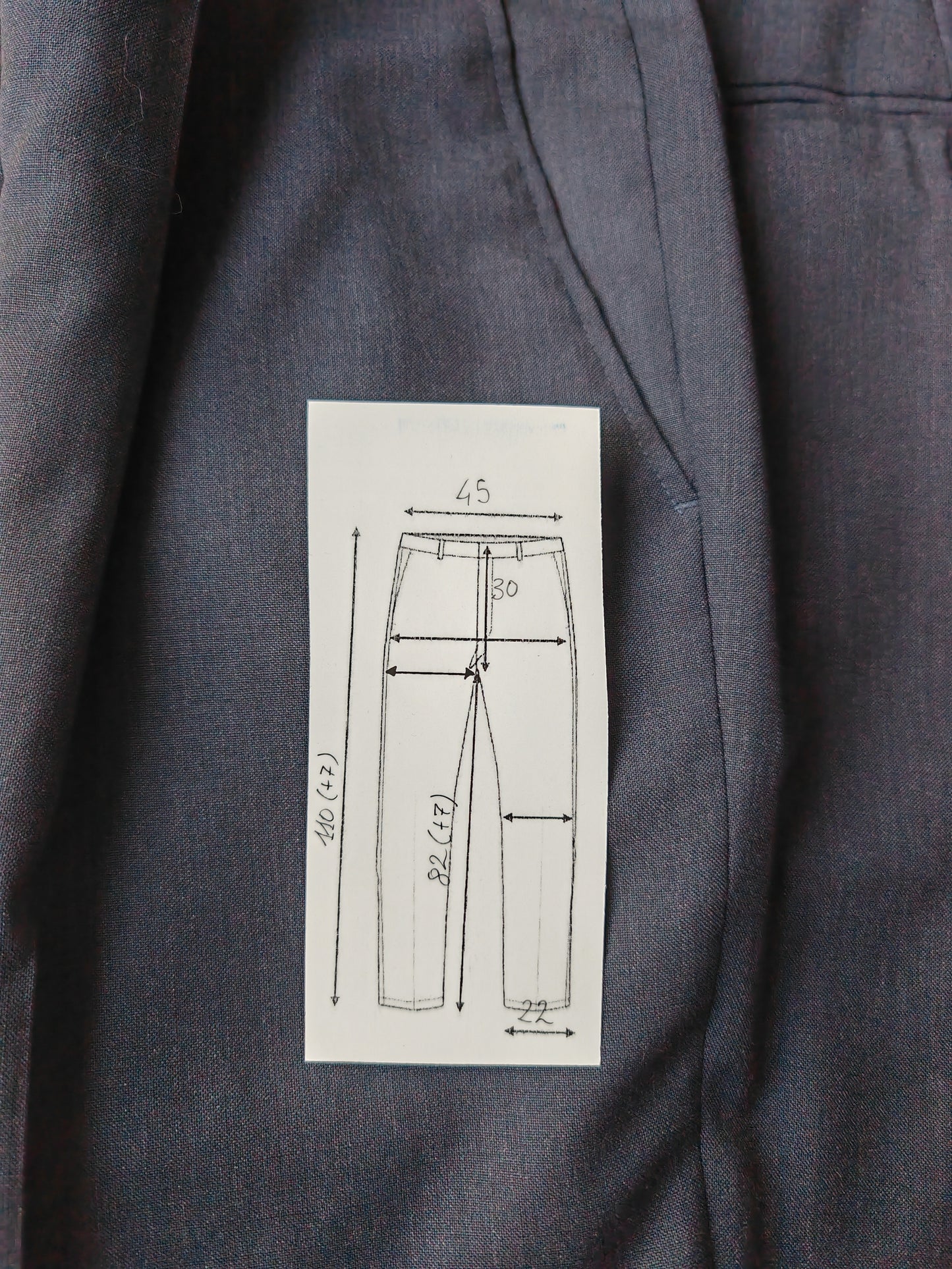 Pantalone anni '90 in fresco lana blu - tg. 50/52