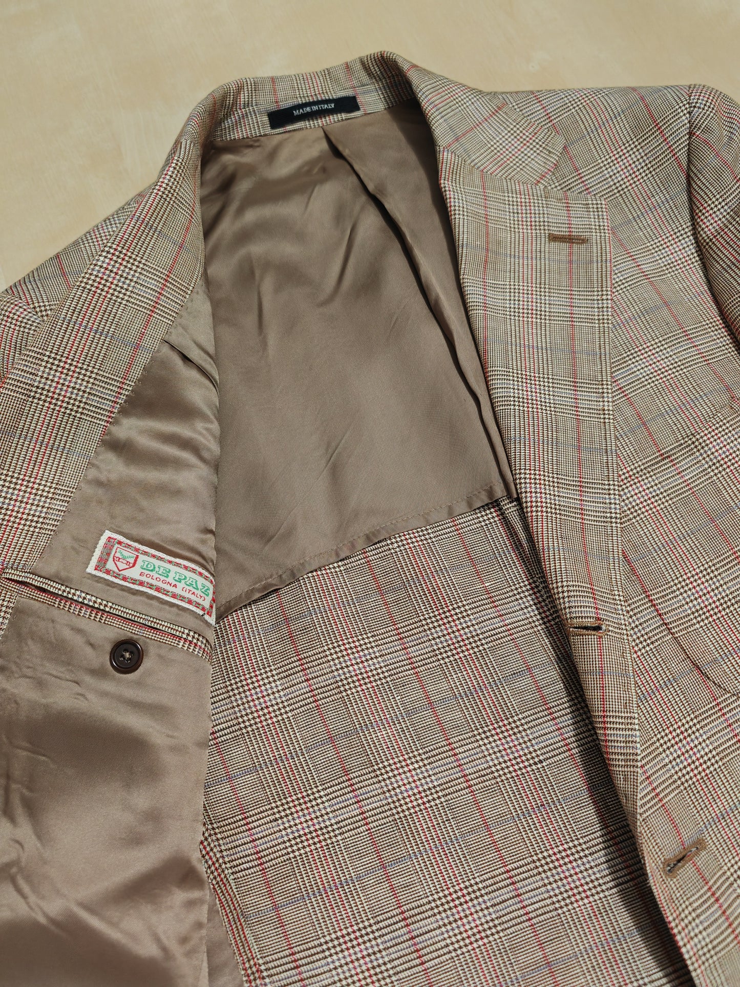 Giacca estiva De Paz 100% lino principe di Galles - tg. 48