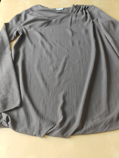 Blusa Brunello Cucinelli in seta con maniche in cashmere - S/M