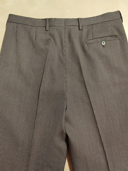 Completo 3 pezzi svasato anni '70 marrone spigato - tg. 44