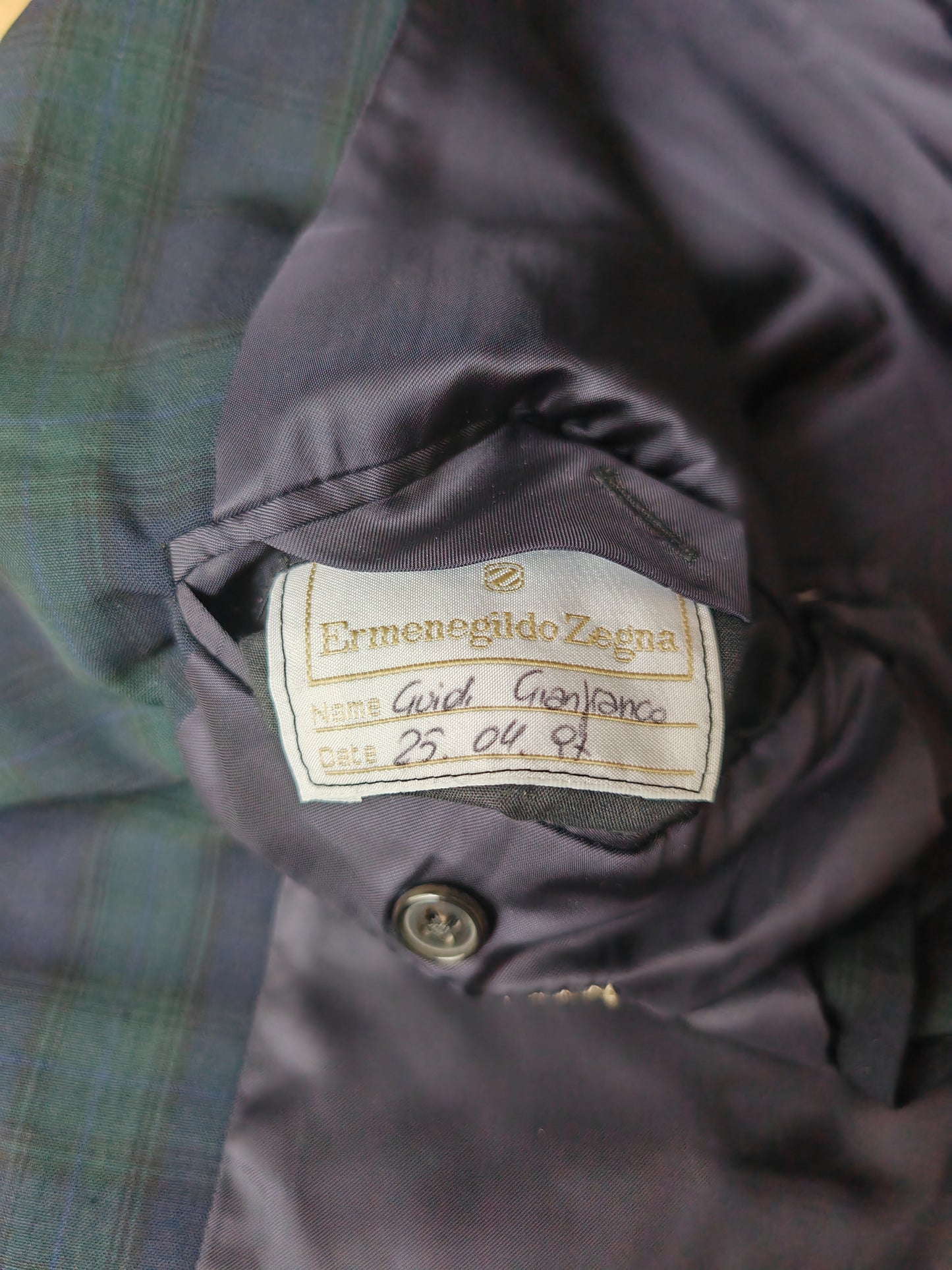 Giacca estiva Ermenegildo Zegna su misura in fresco lana tartan - tg. 50