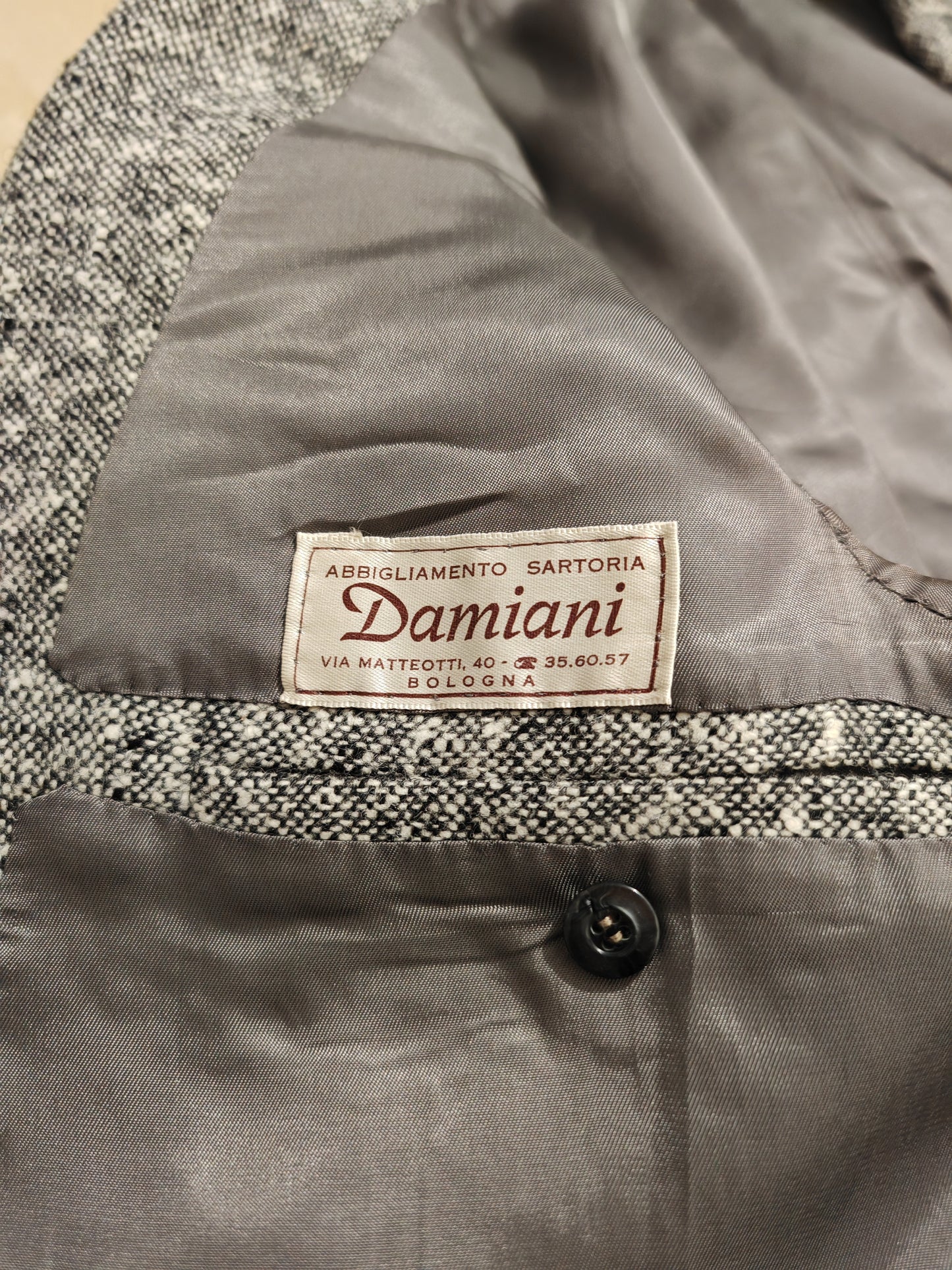 Giacca + panciotto sartoriali anni '60 in tweed sale e pepe - tg. 54 lunga