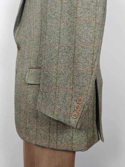 Giacca anni '80 in tweed cachi finestrato - tg. 50