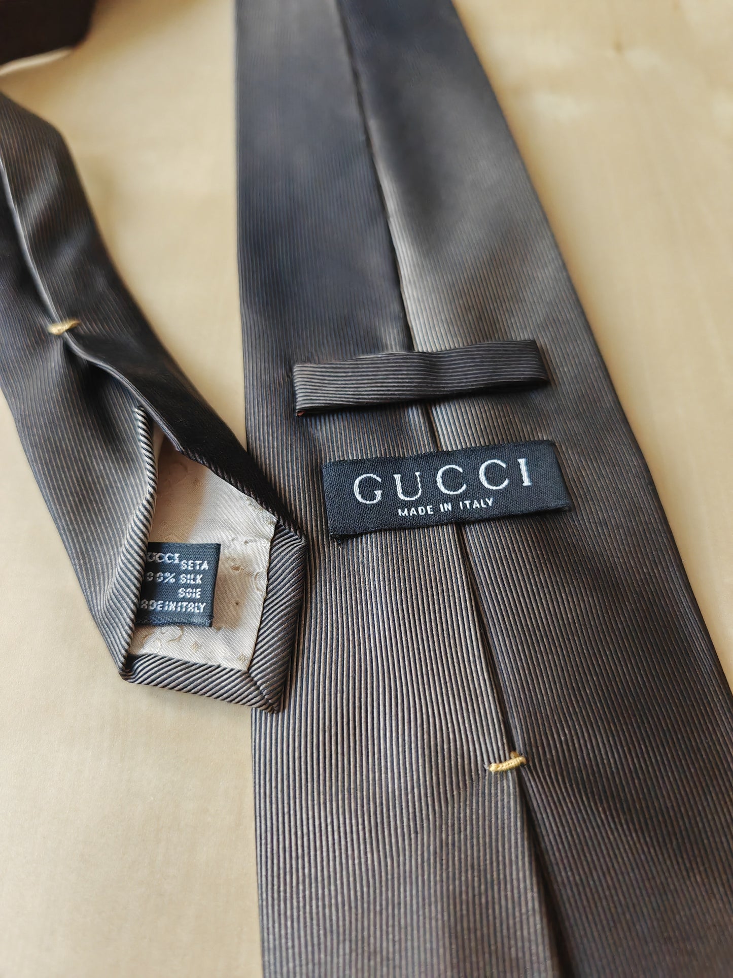 Cravatta Gucci sfumata marrone e nocciola