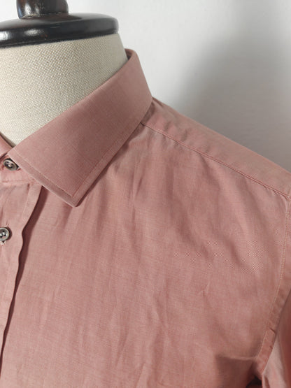 Camicia sartoriale in twill rosso/rosa cangiante - tg. S collo 39/40