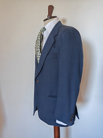 Blazer navy Christian Dior in panno di lana con bottoni metallici logati - tg. 48/50