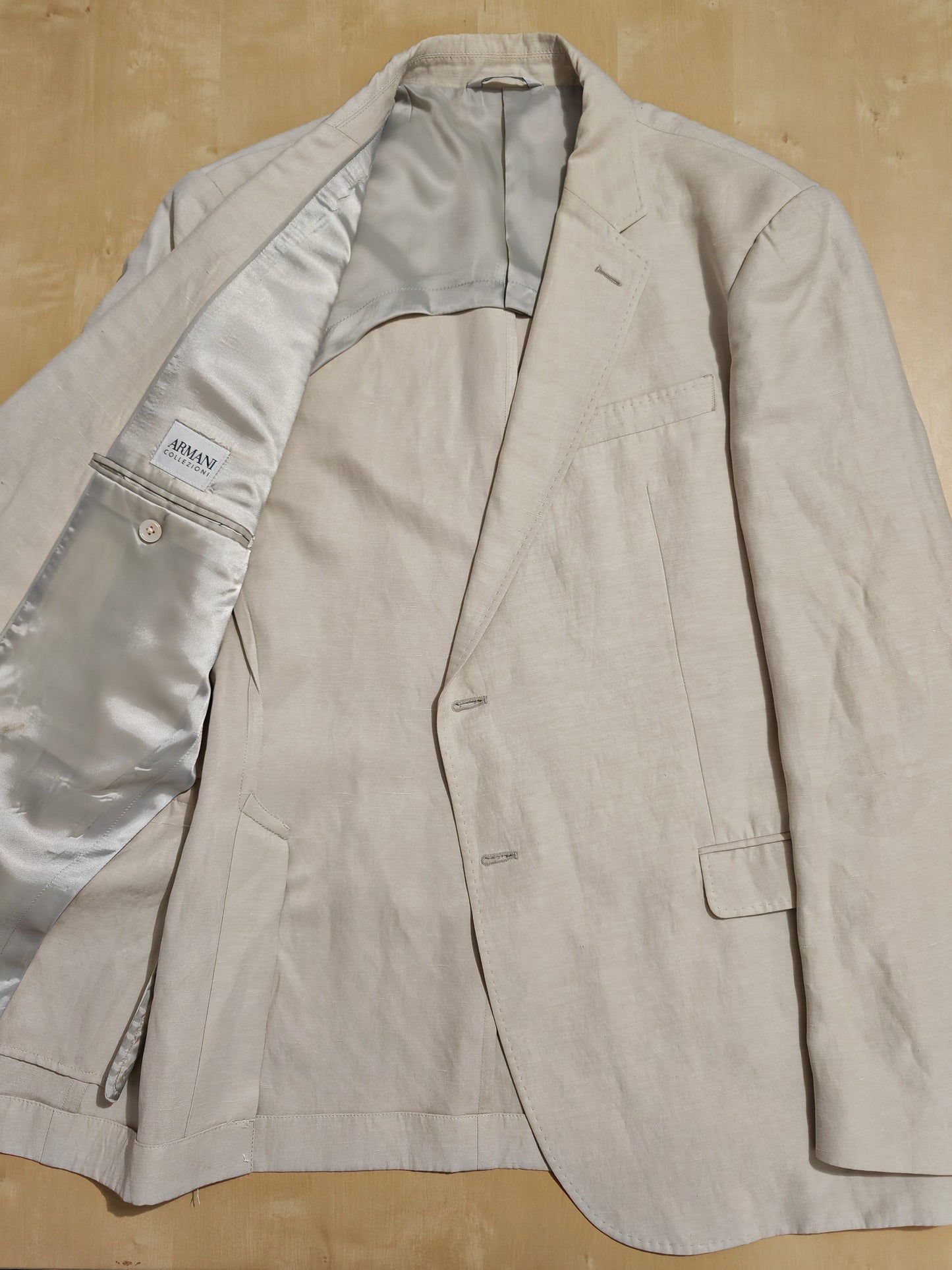 Giacca Armani Collezioni in seta e lino color avorio - tg. 52/54