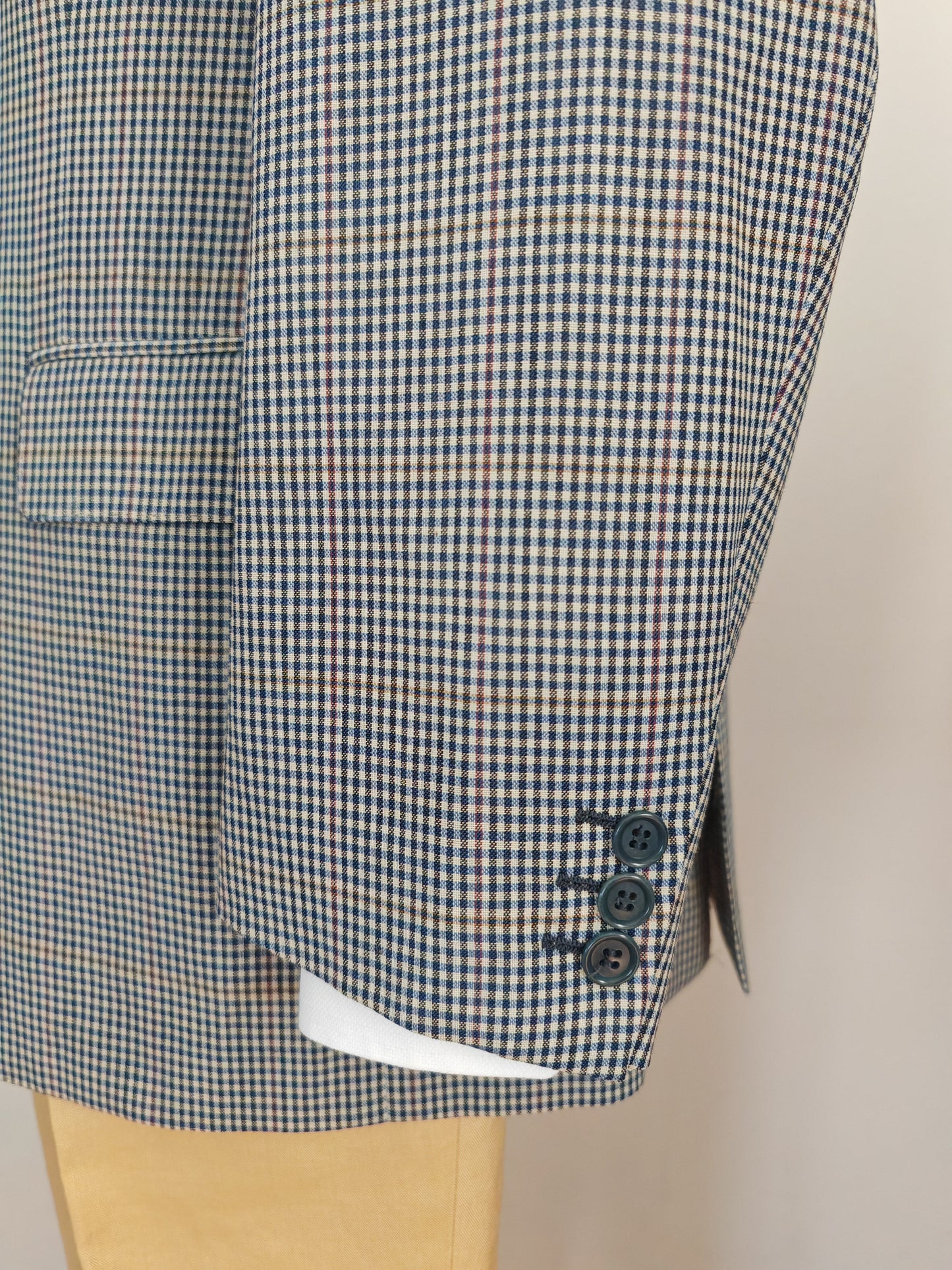 Giacca Pierre Cardin anni '80 chek in tela frescolana - tg. 50/52