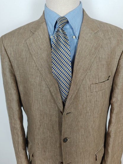 Completo in puro lino color corda - tg. 54