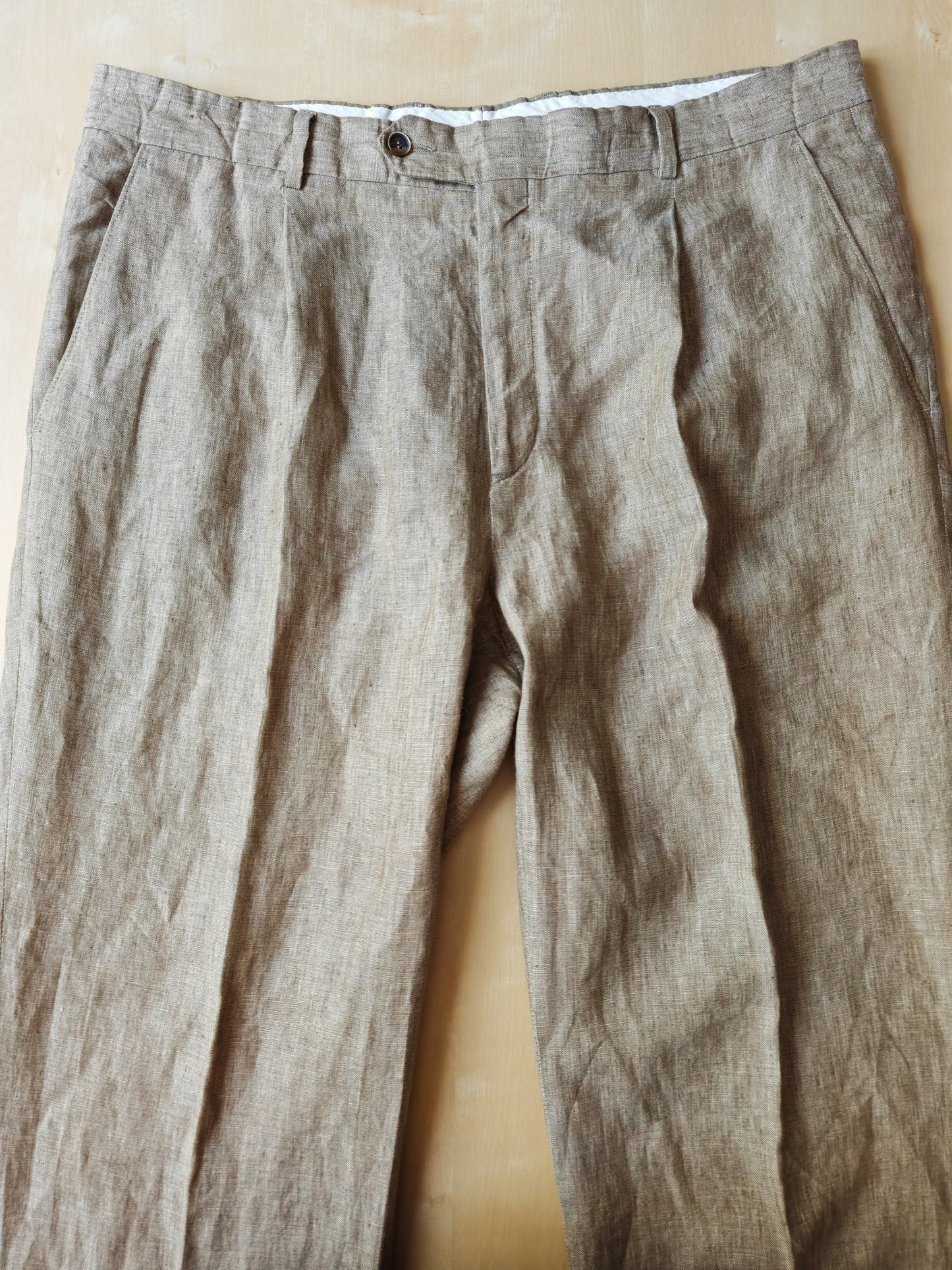 Completo in puro lino color corda - tg. 54