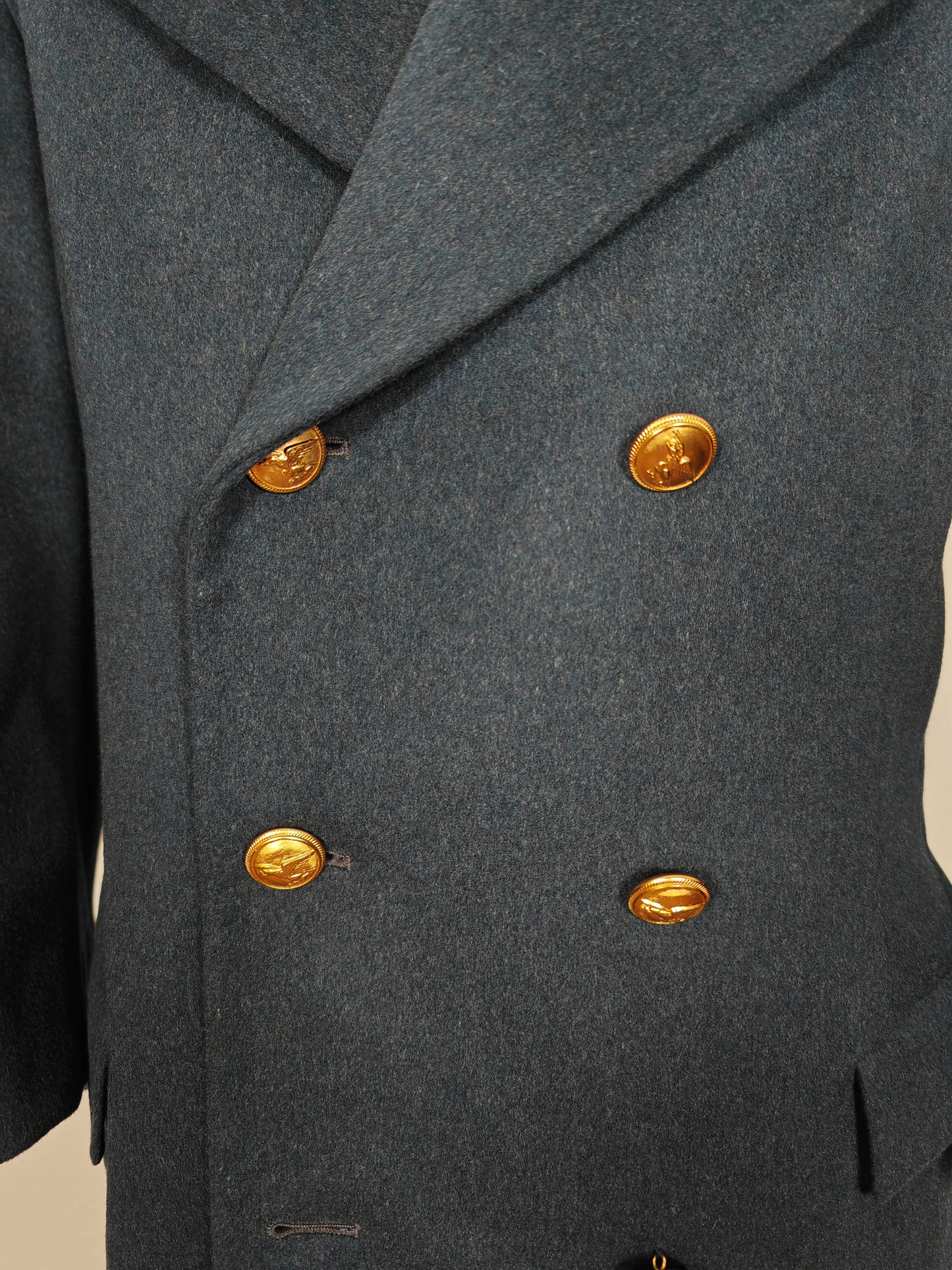 Cappotto Aeronautica Militare italiana doppiopetto, anni '70/'80 - tg. 48