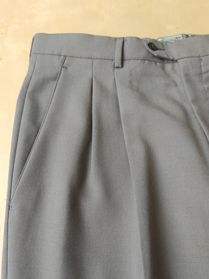 Completo anni '80 in fresco lana verde-grigio - tg. 50/52