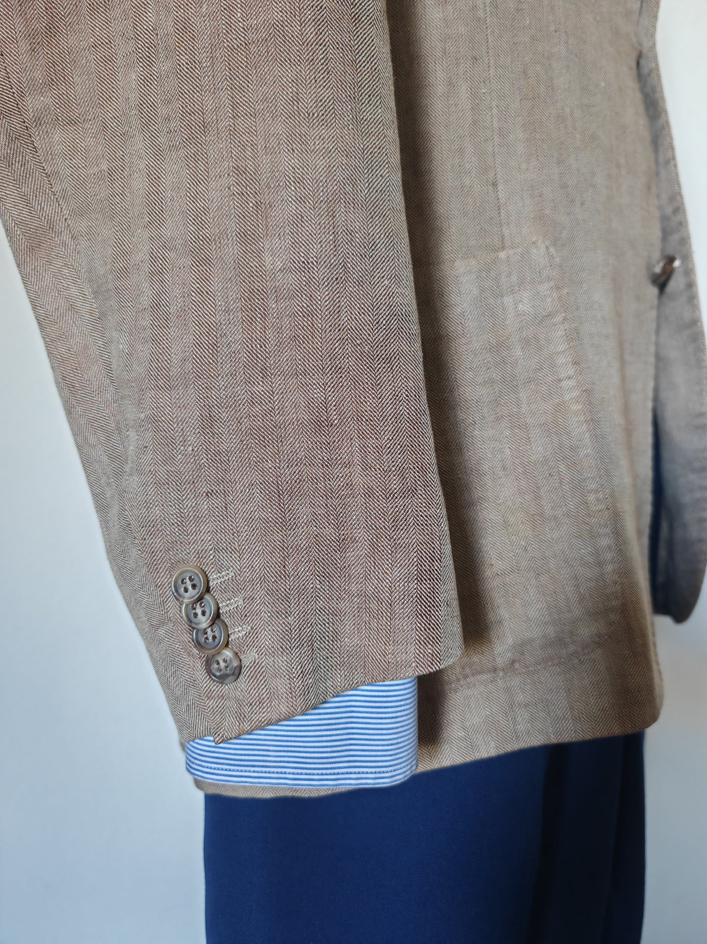Giacca Corneliani 100% lino herringbone - tg. 50
