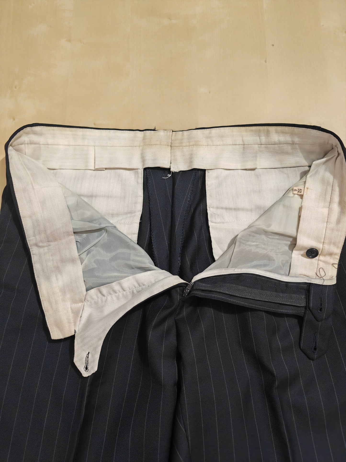 Completo in twill di lana blu gessato - tg. 50/52