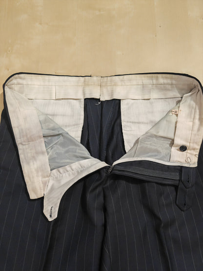 Completo in twill di lana blu gessato - tg. 50/52