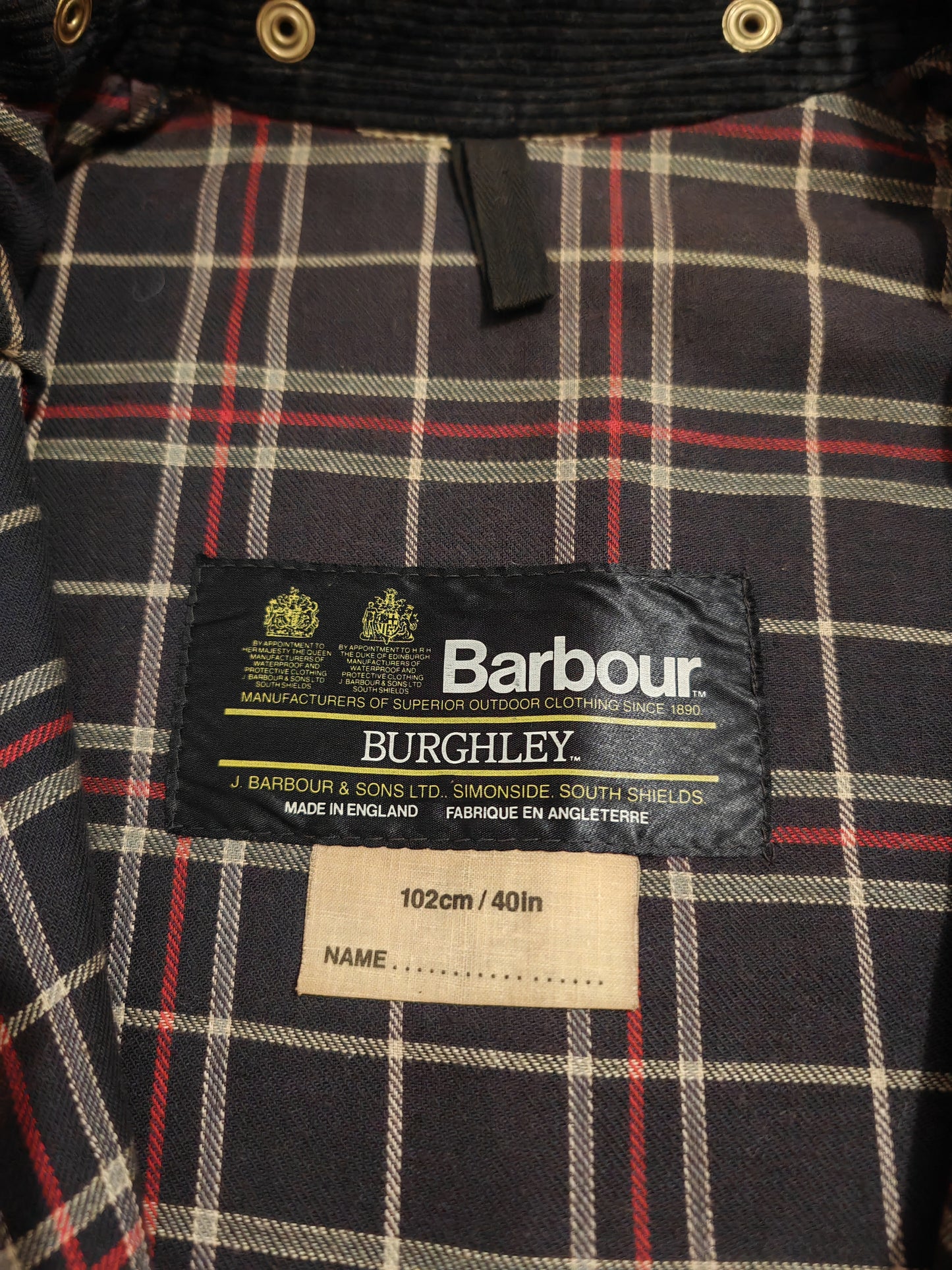 Barbour Burghley anni '80 due corone, nero - C40/102cm