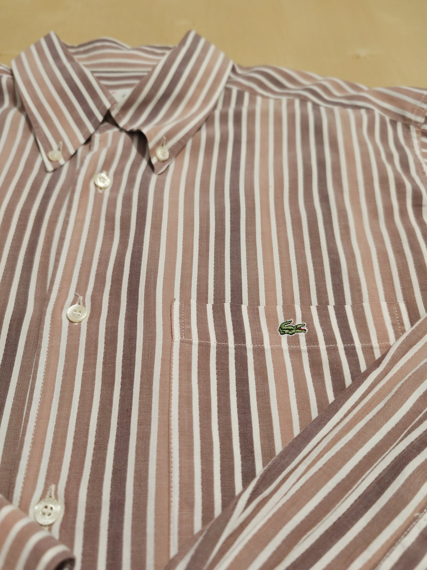 Camicia Lacoste a righe con taschino - tg. 41 (L)