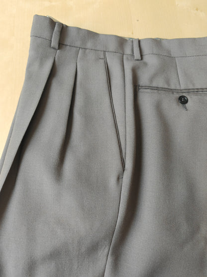 Completo anni '80 in fresco lana verde-grigio - tg. 50/52