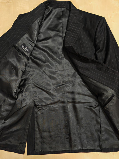 Completo in twill di lana blu gessato - tg. 50/52