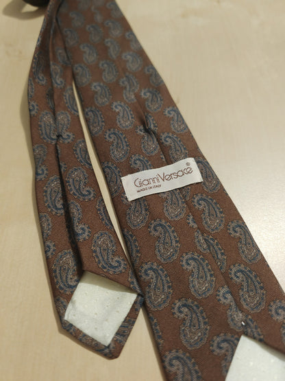 Cravatta Versace paisley vintage a pala stretta