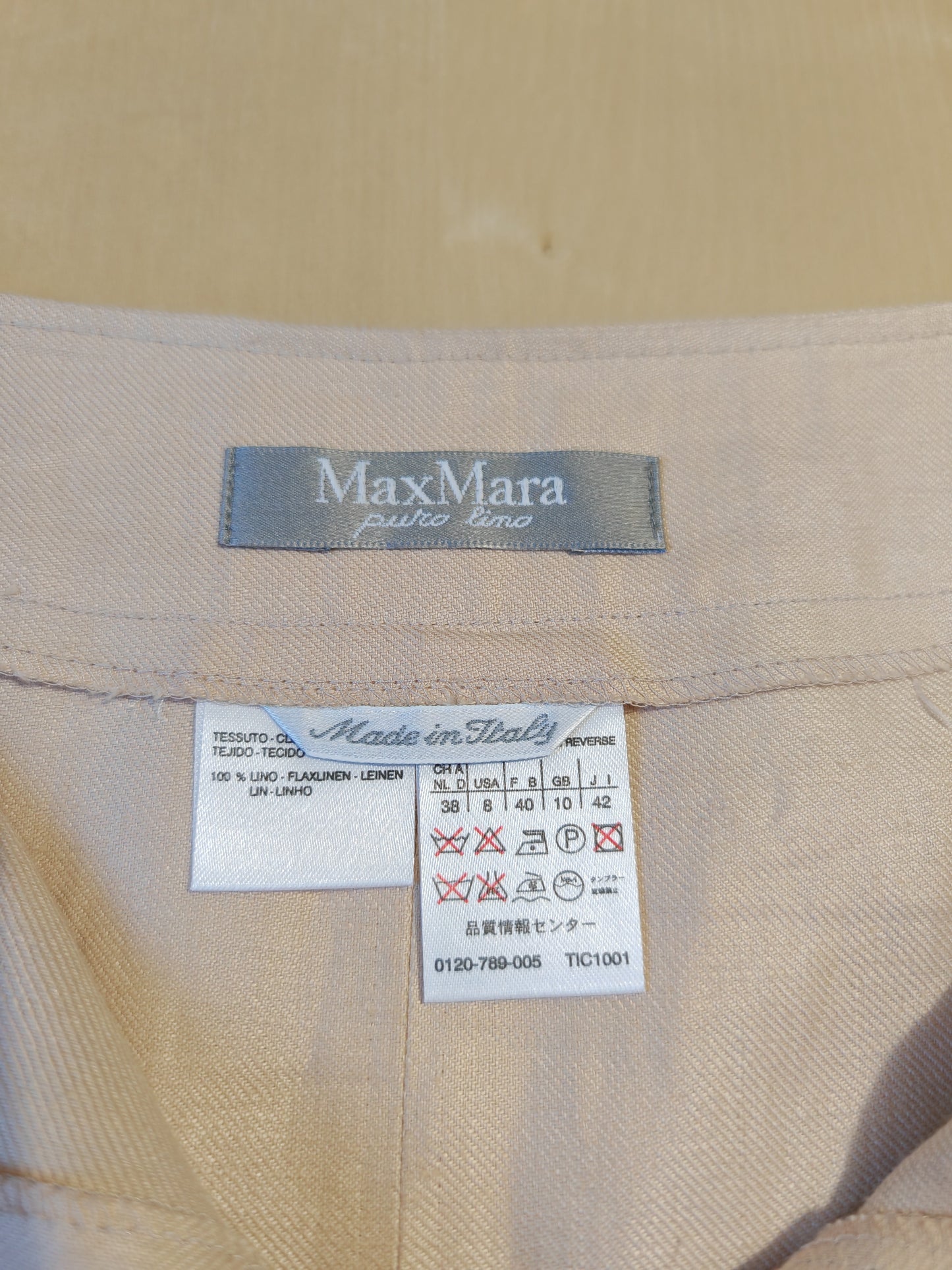 Max Mara linen unlined skirt - size 42 ITA