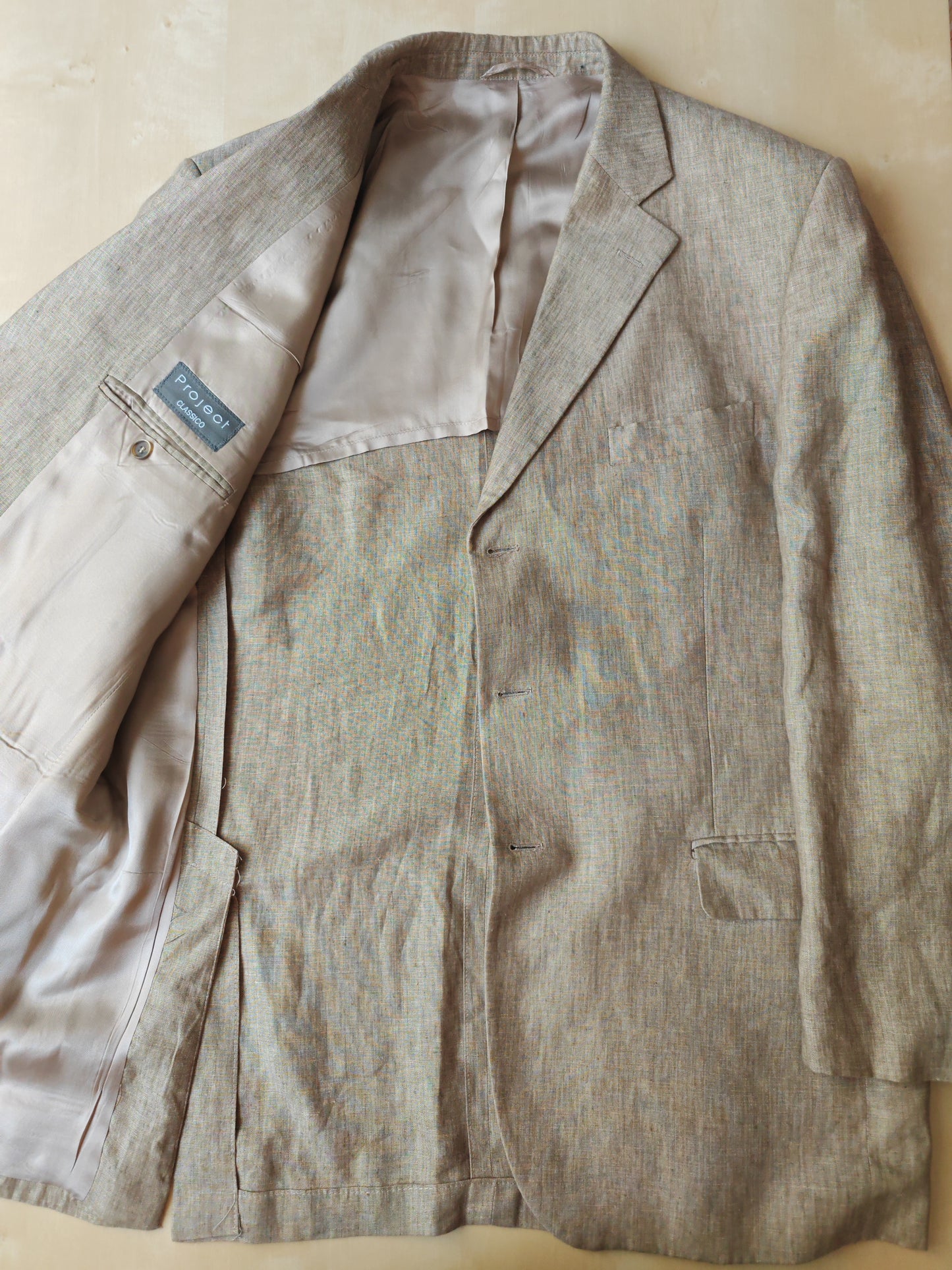 Completo in puro lino color corda - tg. 54