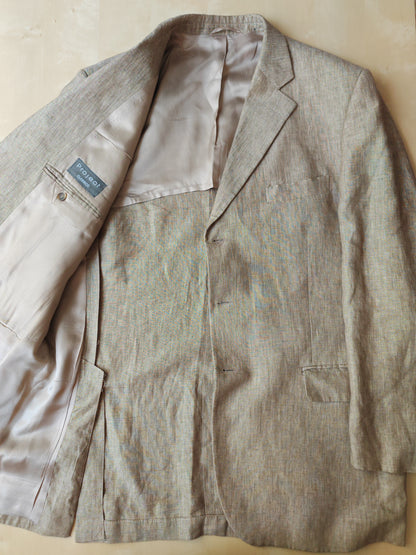 Completo in puro lino color corda - tg. 54