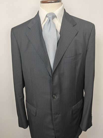 Completo Corneliani estivo in fresco lana blu a quadri - tg. 54