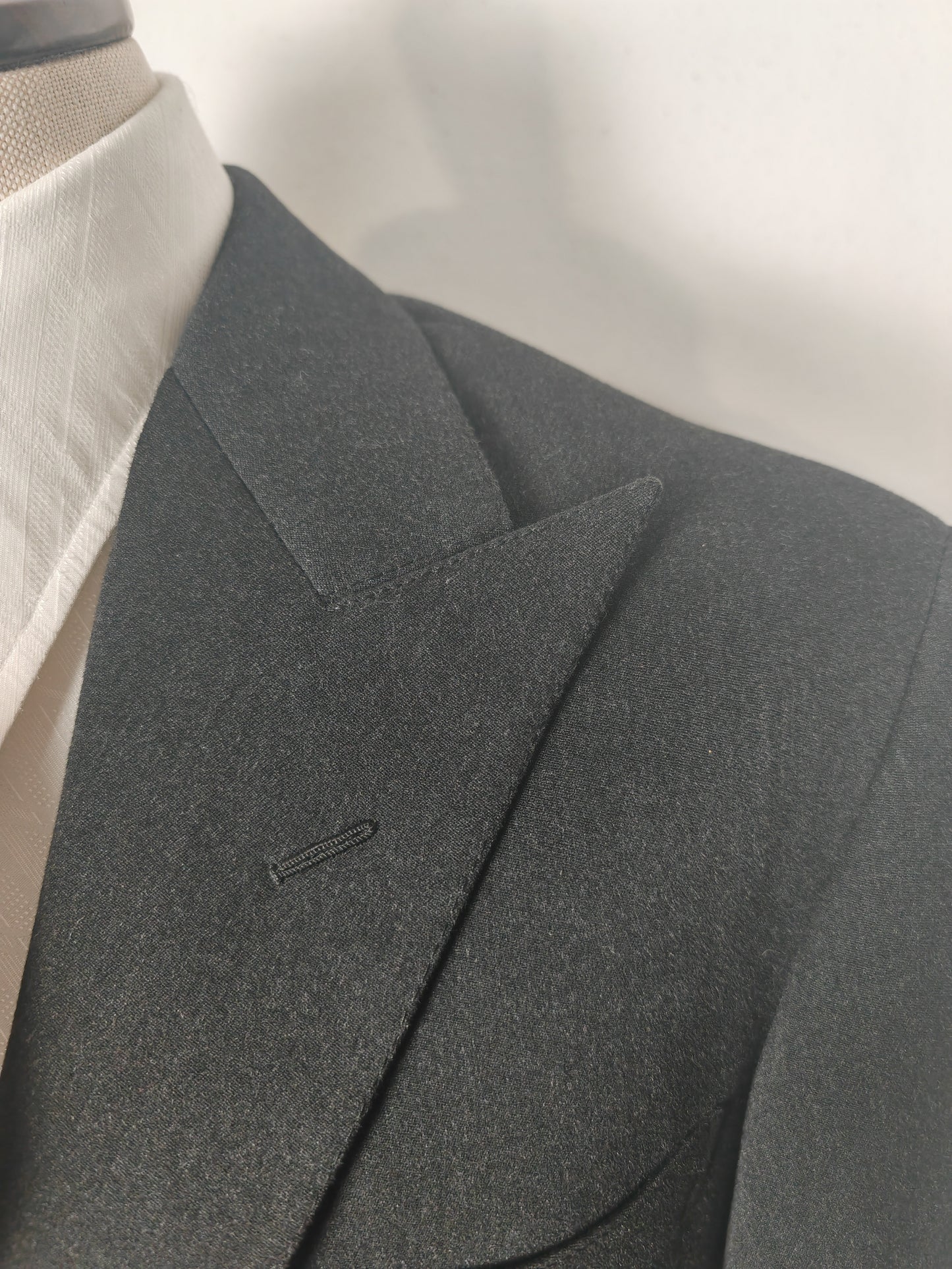 Giacca sartoriale anni '50/'60 in flanella grigio antracite - tg. 46