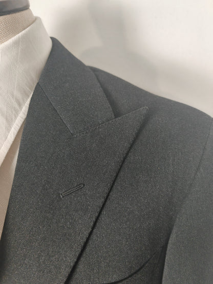 Giacca sartoriale anni '50/'60 in flanella grigio antracite - tg. 46