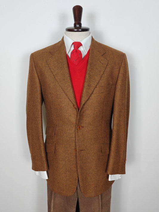 Giacca Yves Saint Laurent in tweed scozzese Crombie color tabacco - tg. 48