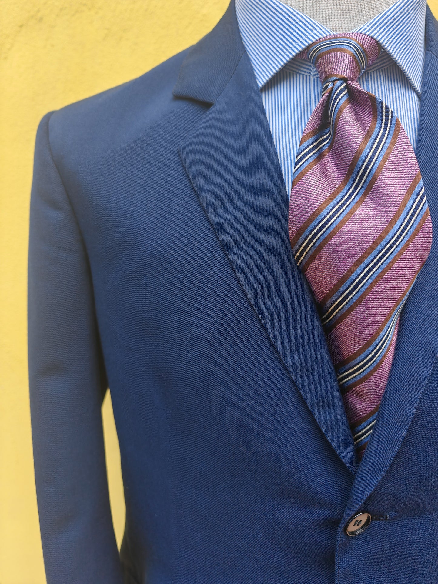 Completo sartoriale anni '60 twill di lana blu - tg. 50