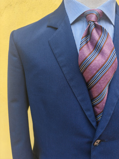 Completo sartoriale anni '60 twill di lana blu - tg. 50