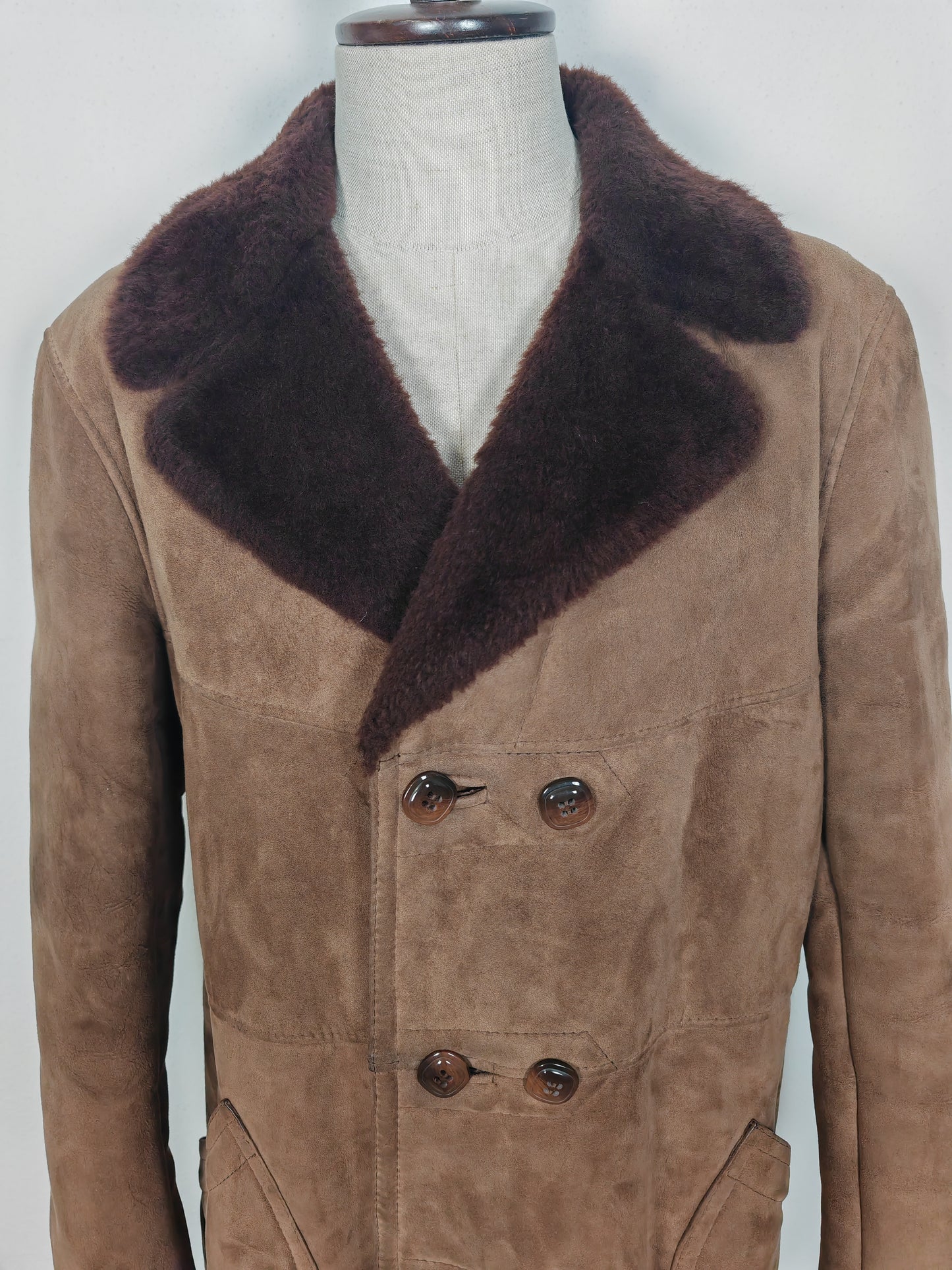 Montone shearling anni '70 marrone - L/XL