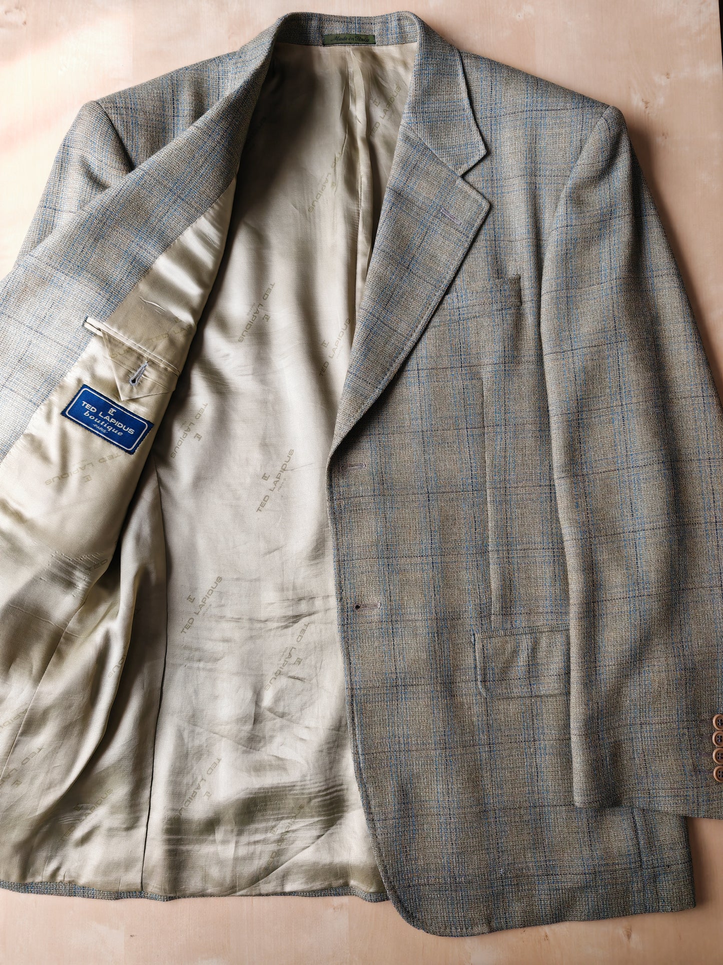 Giacca Ted Lapidus verde salvia in hopsack super twist - tg. 48/50