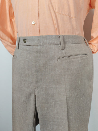 Completo estivo anni '70 in tela misto lino ecru - tg. 48/50