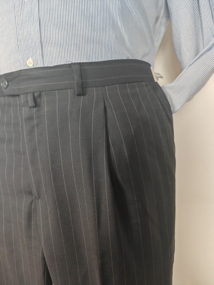 Completo in twill di lana blu gessato - tg. 50/52