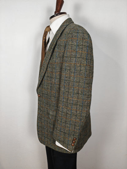 Giacca anni '80 in Harris Tweed finestrato - tg. 52/54
