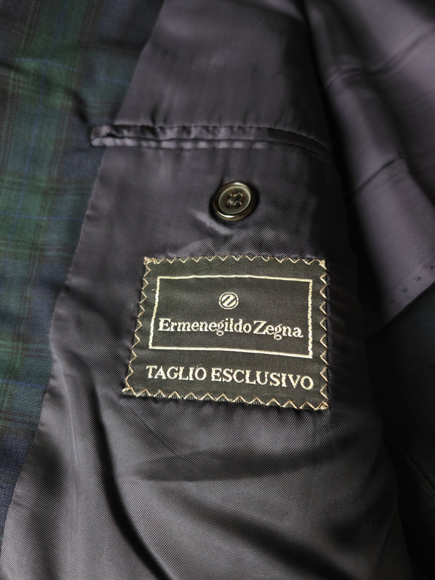 Giacca estiva Ermenegildo Zegna su misura in fresco lana tartan - tg. 50