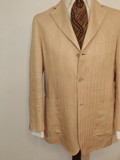 Herringbone jacket in pure linen - size 50