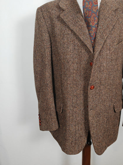 Giacca in Harris Tweed spinato marrone - tg. 56