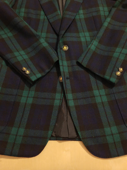 Blazer anni '80 in flanella tartan tipo Black Watch - tg. 48/50